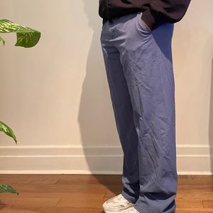 Oversized blue tailored pants